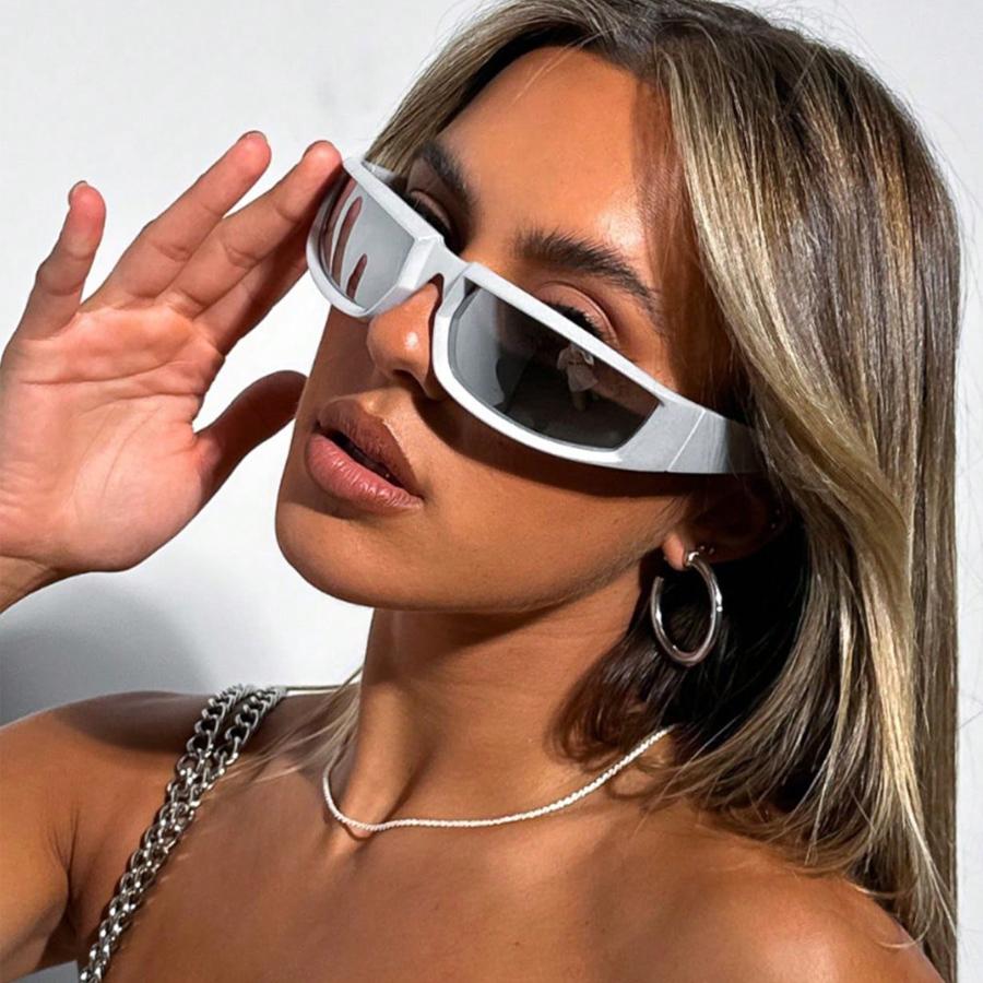 Fashion Sports Y2K Sunglasses Women Punk Goggle Brand Designer Sun Glasses Men Silver Shades UV400 Eyewear