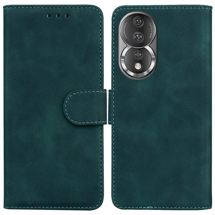 For Honor 80 5G PU Leather Wallet Phone Case Solid Color Stand Magnetic Flip Cover