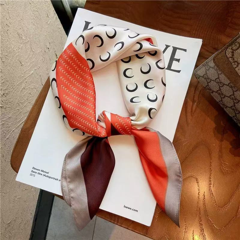 Women Silk Scarf Summer Hair Scarf Silk Satin Neckerchief Female Hair Ties Headband Hair Ornament Woman Bandana Bag Scarves