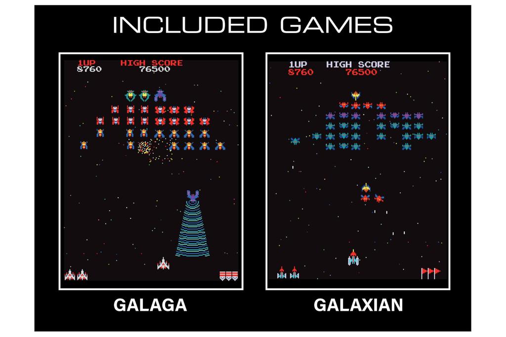 My Arcade Pocket 2 Retro Portable Video Game Console with and Color Displays and 2 Retro Arcade Galaga/Galaxian Player 1" 2.75" Games,