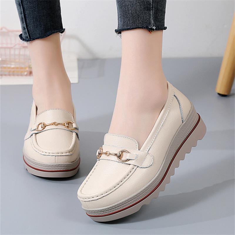 Damesko Fritidssko Dame Flate Sko Loafers Slip on Damesmokasiner Pustende Dame Platform Sneakers Zapatos Mujer