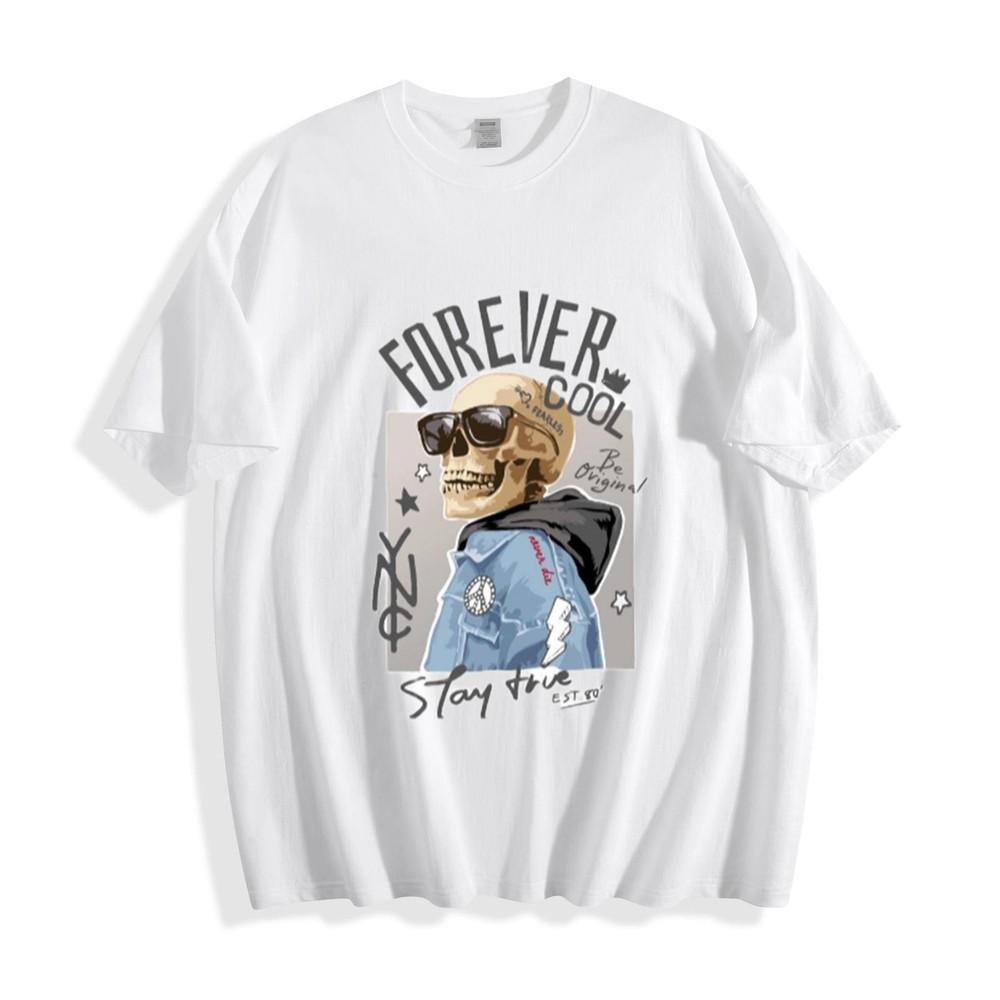 

Forever Cool Skull Graphic T-Shirt - Edgy Streetwear Vibe Unisex Tee 3XL