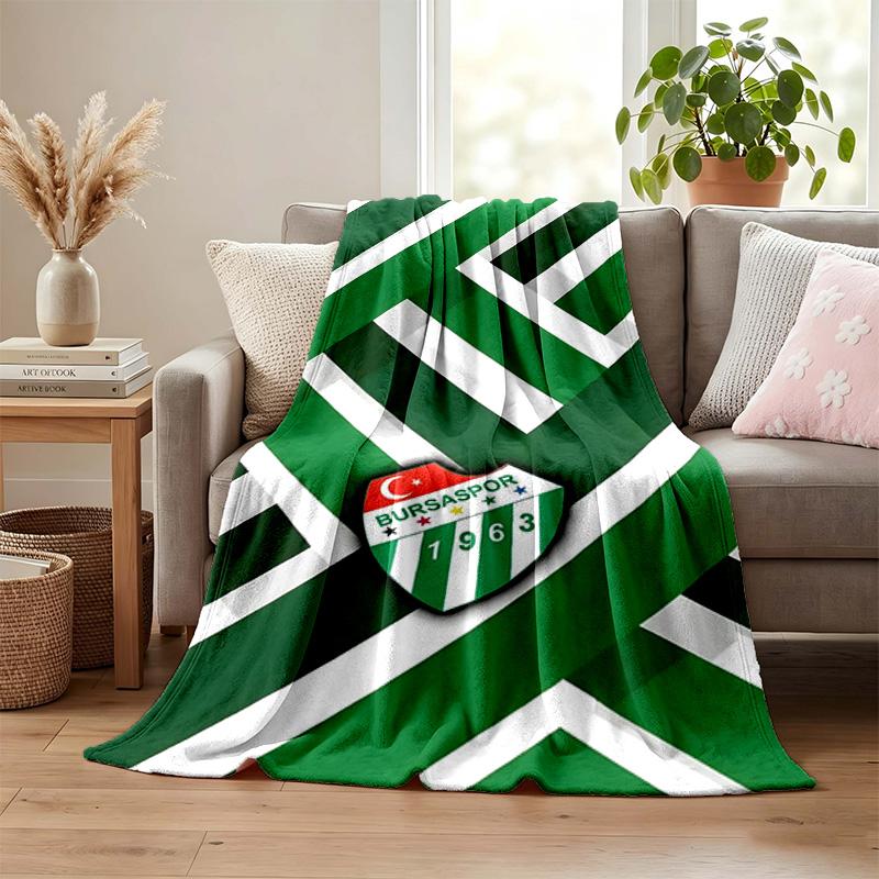 Bursaspor Blanket Flannel Blanket Soft Cozy Plush Throw for Sofa Bed Lightweight Home Decoration