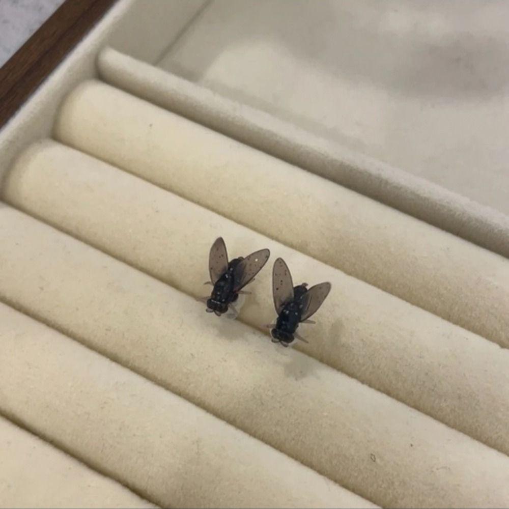 Prank Mini Fly Earrings Creative Mosquito Ear Stud Stylish Insects Small Earrings  Daily Wear