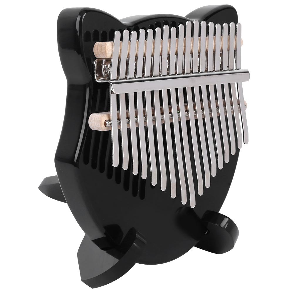 Kalimba Kristall Fuchs Form Daumenklavier Set 17 Tasten Anfänger Musikinstrument mit Tasche Schwarz