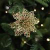 3/4Pcs Artificial Glitter Christmas Hanging Artificial Flowers Hollowed Out Hanging Hollow Flower Arrangement Sequins