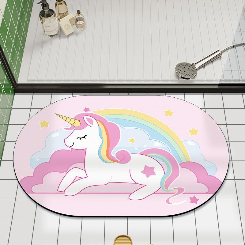 Bathroom Mat Household Toilet Soft Diatom Mud Absorbent Quick Dry Mat Toilet Door Non-slip Anti-fall Ground