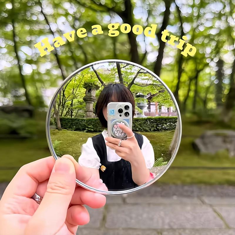 5cm Handheld Selfie-Spiegel Tragbar Rund Konvexer Spiegel für Fotografie Requisite Vlogging Reisebedarf Zubehör