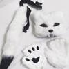 Fox Costume Set Cosplay Halloween Costume Plush Masque Fluffy Paw Gloves Halloween Party Accessories Faux Fur Fox Tail Set