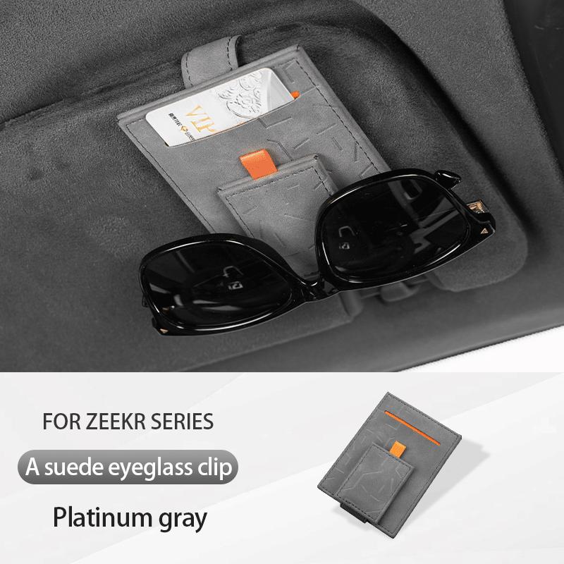 

Для ZEEKR 001 007 X 7X 2025 2025 Замшевый зажим для очков Бокс для хранения солнцезащитных очков на солнцезащитном козырьке Аксессуары для интерьера автомобиля