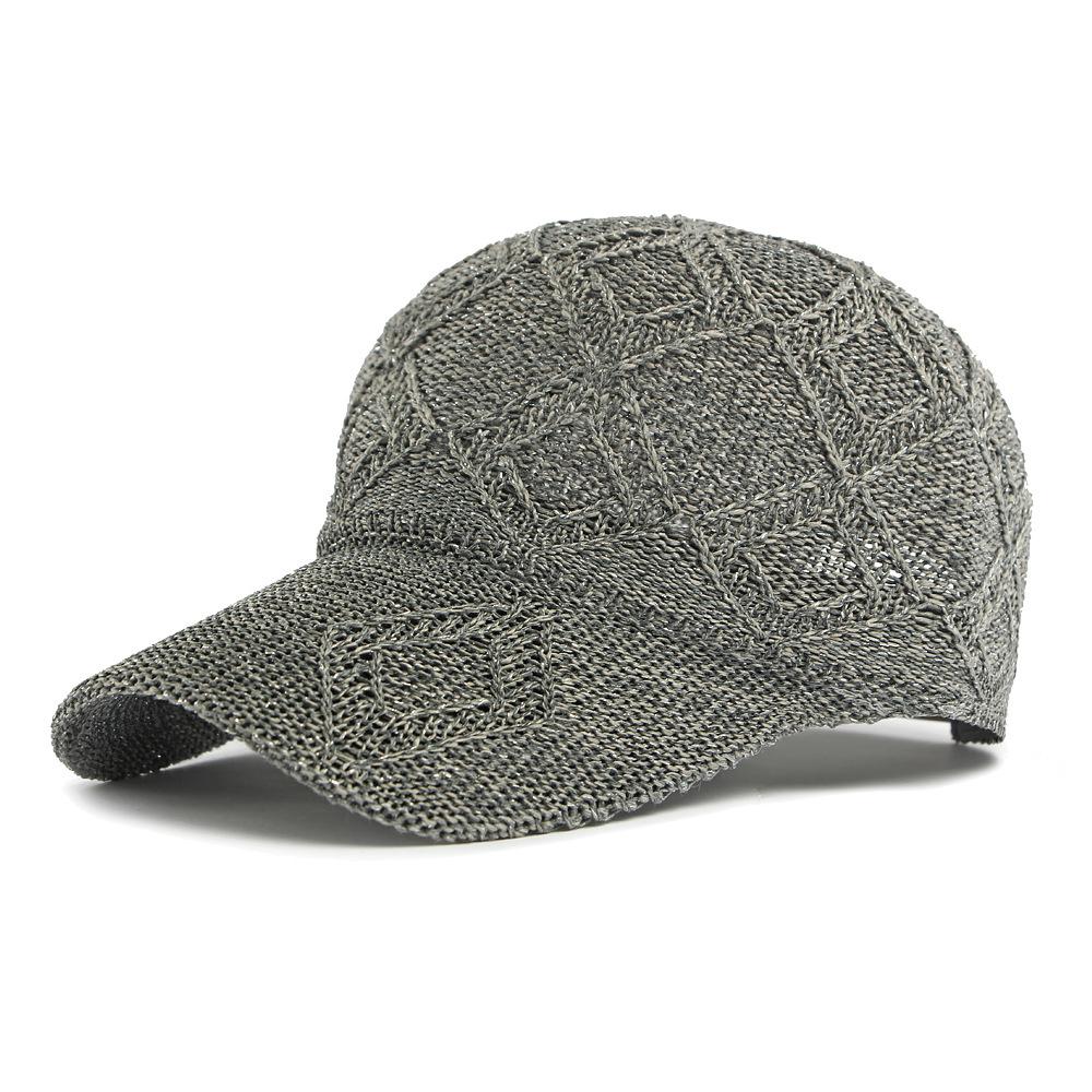 Damen Sommer Strick-Netz-Baseballkappe Atmungsaktiver Outdoor-Sonnenhut Stil Strandhut