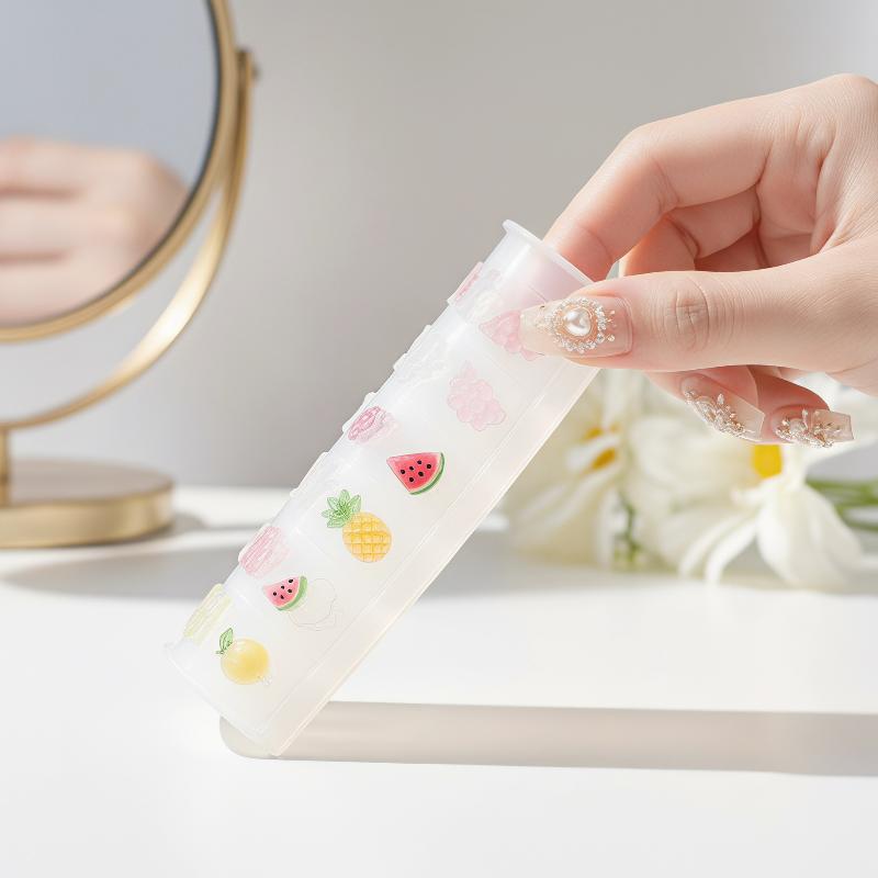 Silicone Nail Art Charm Mold Washable Reusable Angel Heart Fruit Patterns for DIY Manicure Gift for Nail Lovers