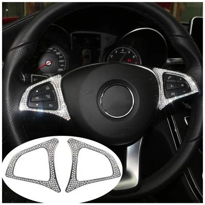 Autó Kormánykerék Gomb Keret Borító Matrica Illik Mercedes Benz C Osztály GLA GLC CLA Osztály W205 Autó Belső Kiegészítők
