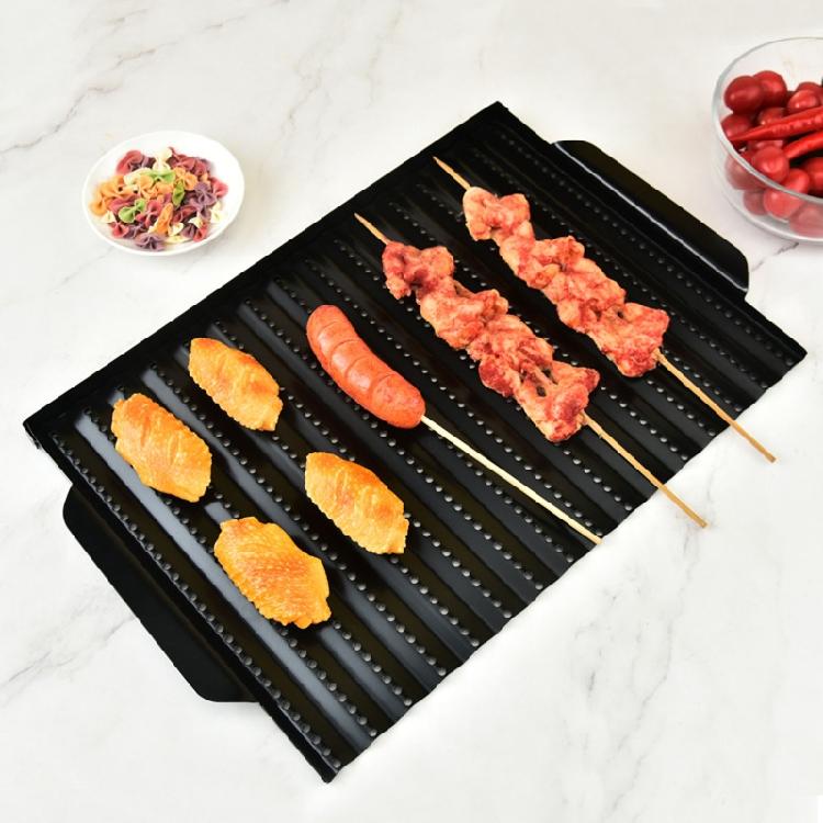 BBQ Grill Basket Grill Tray Nonstick Grilling Basket Camping Cookware Durable