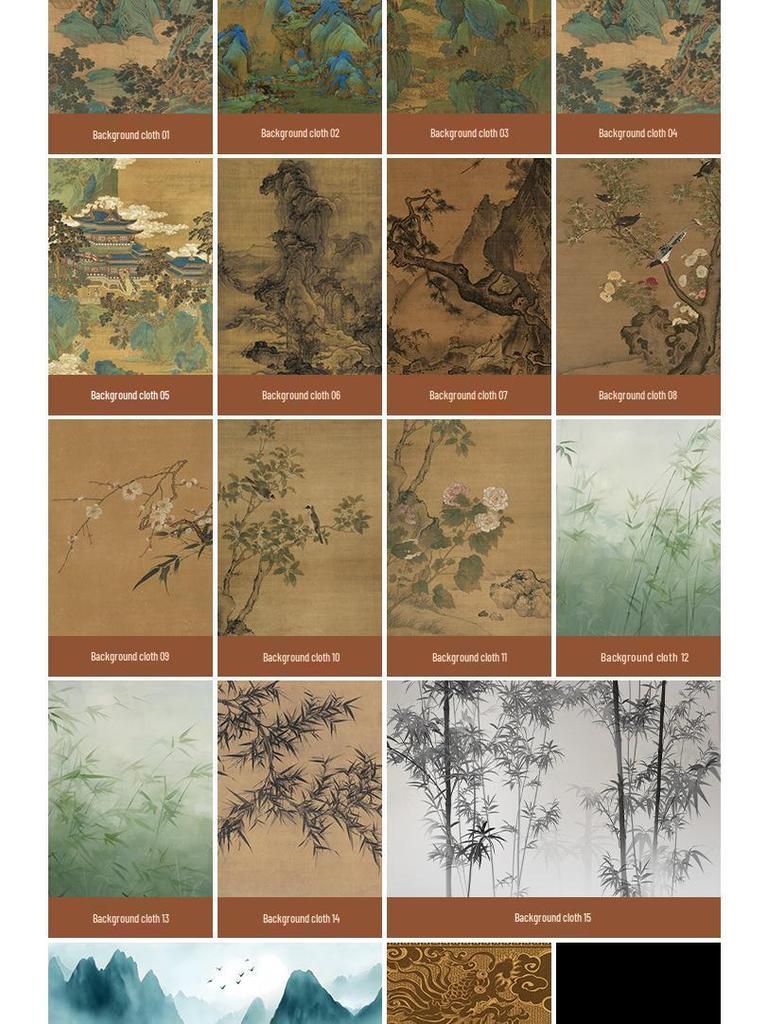 Large Chinese Retro Still Life Background Cloth for Photography