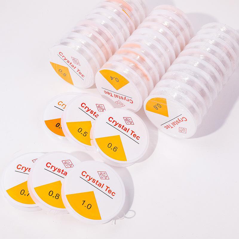 Round Cowhide Beaded Crystal Elastic Rope - Wear-Resistant and Super Elastic Wire