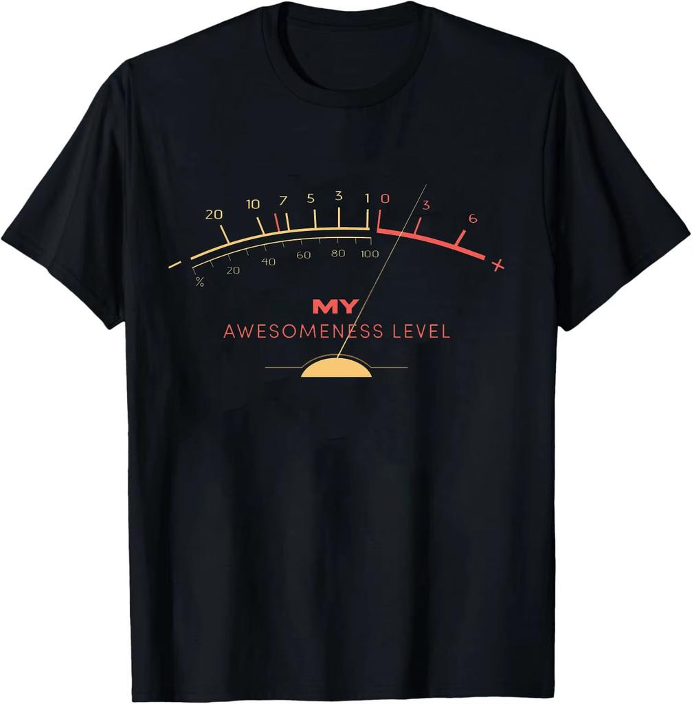 Volume Vu Meter Vintage Unisex Tshirt Audio Engineer Recording Crew Neck Summer Unisex Short Sleeve Casual Top Aesthetic Clothes