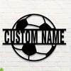 Metall Wandkunst Fußball Silhouette Personalisierbares Sportschild Haus Garten Eingang Küchen Dekoration