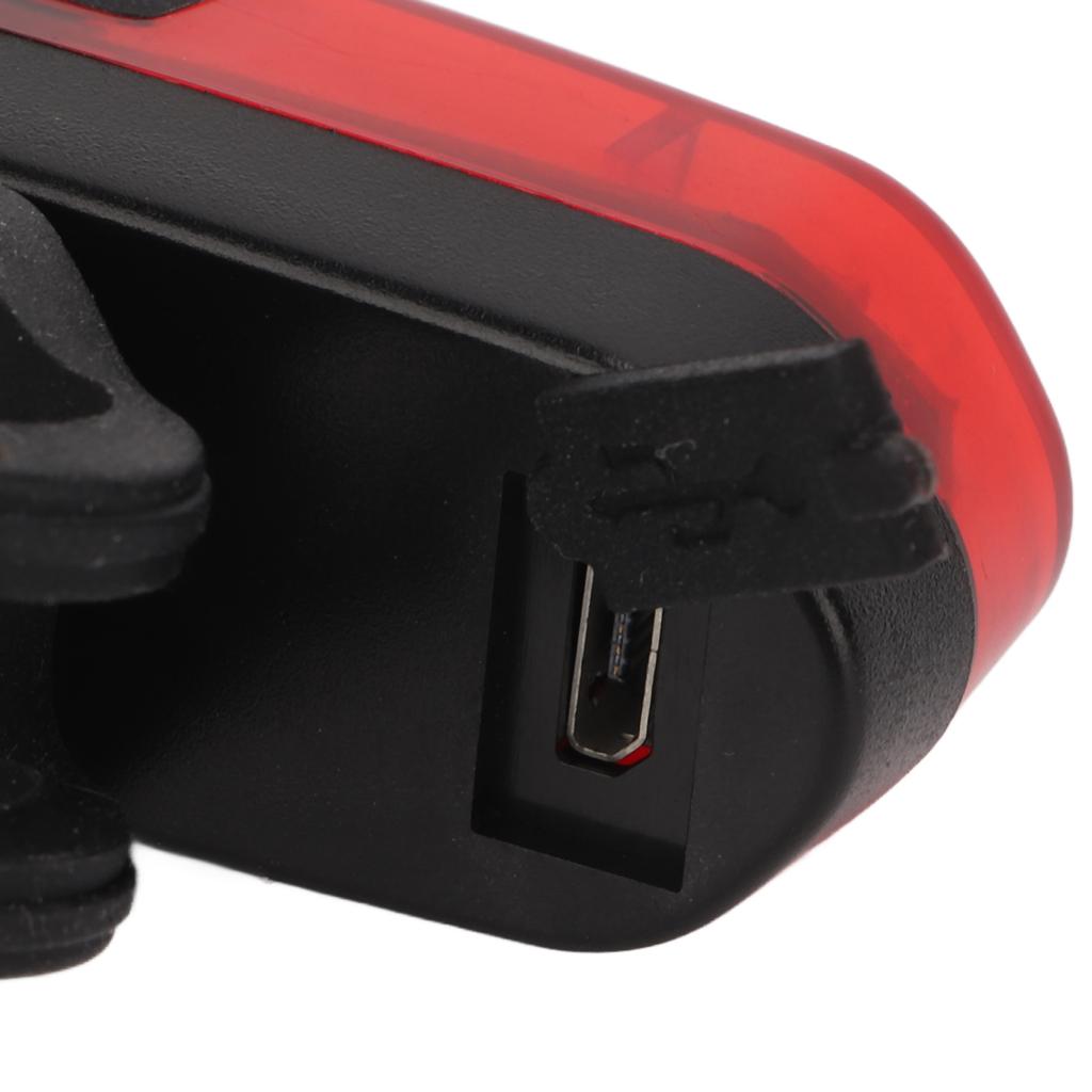 Bike Tail Light Rechargeable LED Waterproof USB Portable Bike Rear Light with 6 Lighting Modes for Mountain Bike