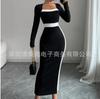 European and American Millennial Sexy Babes U-neck Fashion Trend Design Hip-wrapped Short Slim-fit Dress