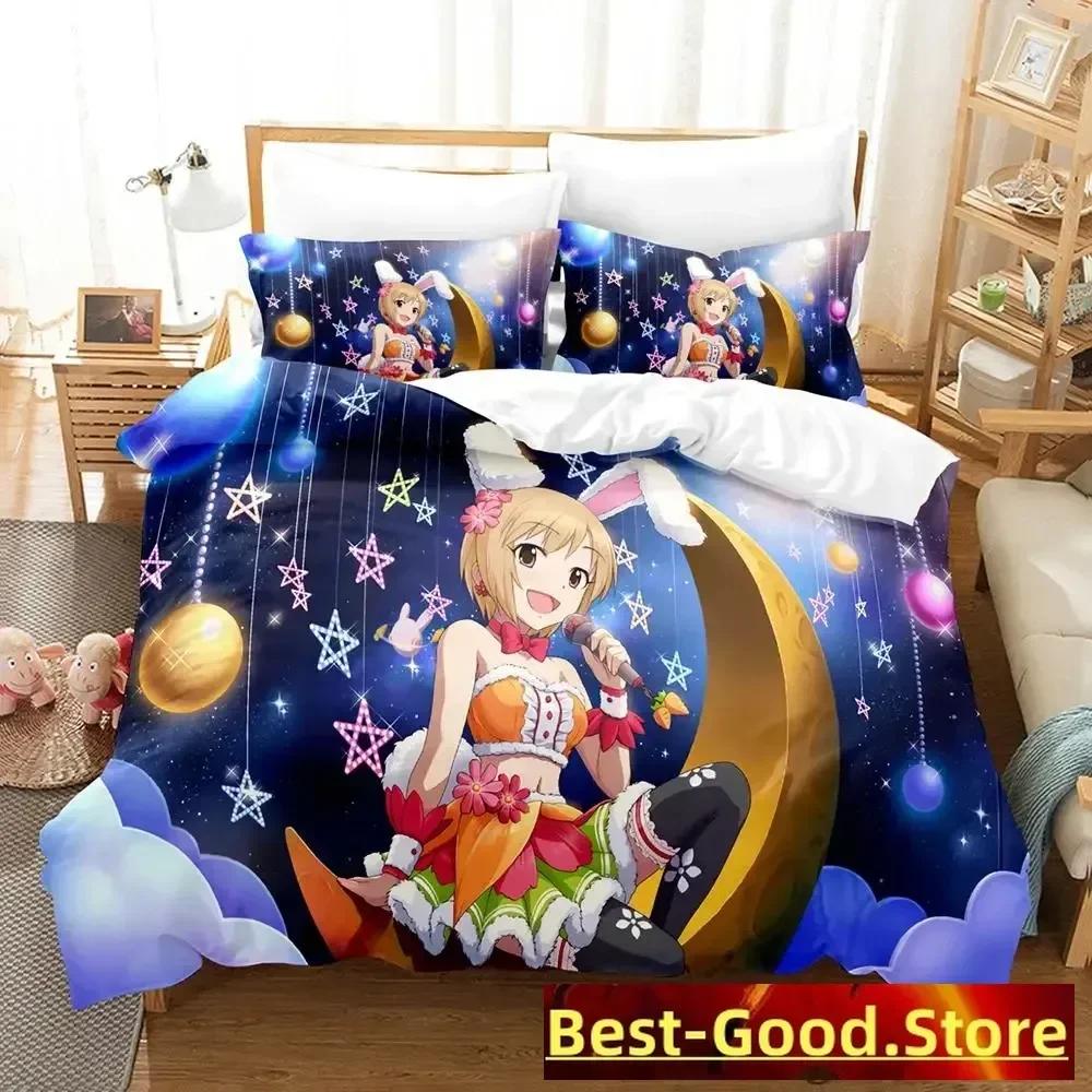 New THE iDOLM@STER Cinderella Girls Starlight Stage Bedding Set Cartoon Anime three-piece set Adult Kid Bedroom Duvetcover Sets