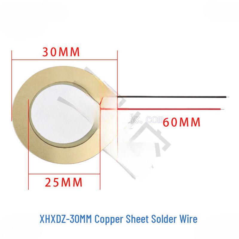Piezoelectric Ceramic Buzzer with Aluminum Solder & Copper Lead, Diameter Options: 12/15/18/20/27/35/50MM