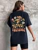 Love Yourself Grow Wantonly Cotton Prints Woman T-Shirt Essential Daily T-Shirt Personality Funny Short Sleeve Oversized Tshirts