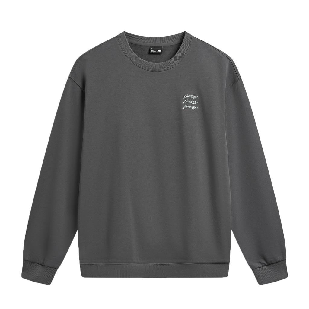 Li Ning Sports Lifestyle Series Loose Fit Round Neck Couple Sweatshirt Print Unisex sweatshirt AWDW685-8