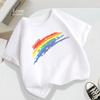 Jungen Mädchen T-Shirt Sommer Baumwolle Kurzarm T-Shirt Trendiges Regenbogen Design Kinder T-Shirt Mode Kinder Kleinkind Oberteile Zurück zur Schule