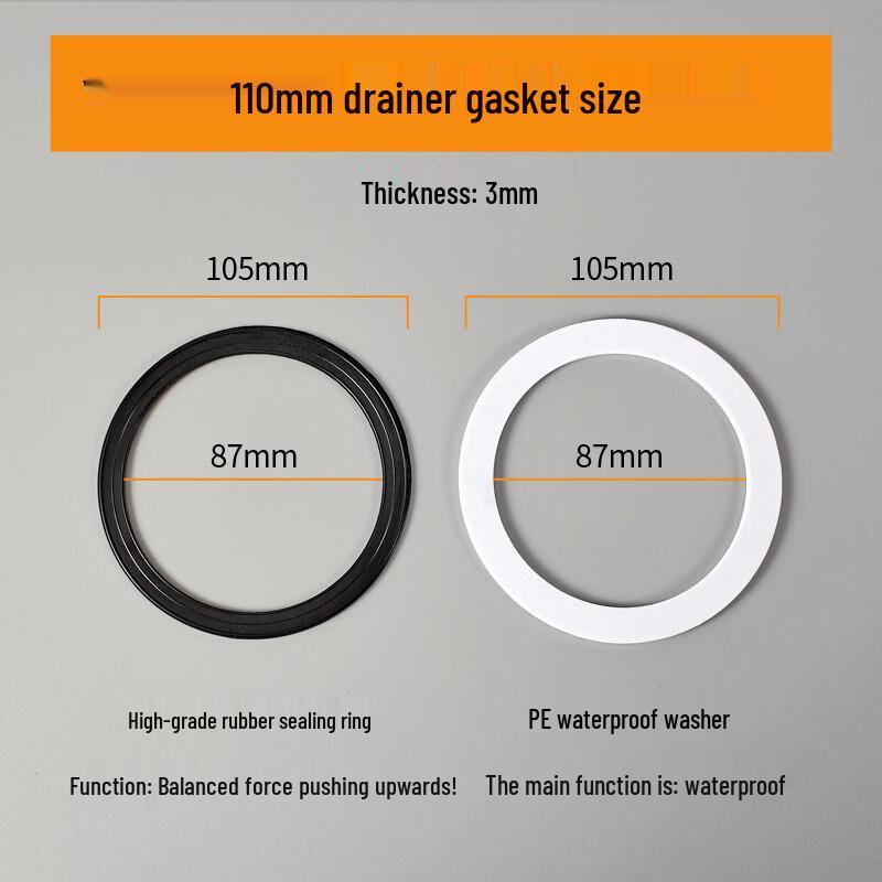LISM 110mm White Silicone Waterproof Sink Washer (6-Pack)