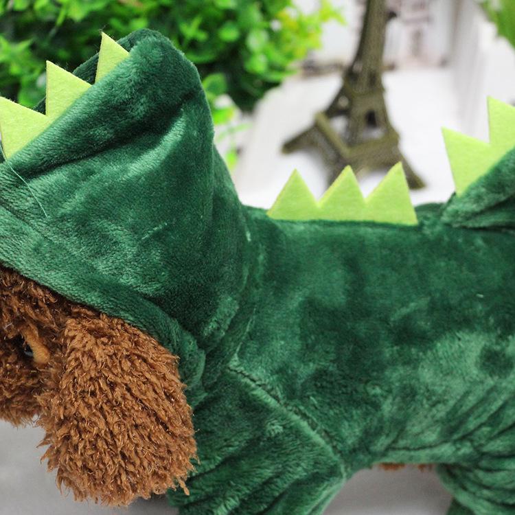 Dinosaur Transformation Four-Legged Dog Outfit - Thick & Warm Pet Costume