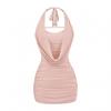 AP25210-25 Summer European & American Low-Cut Mesh Halter Bodycon Dress