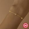 S925 Sterling Silver Gold-Plated Bracelet, Simple Plain Smooth Flower Four-Leaf Clover Bracelet, Women'S Temperament Bracelet.