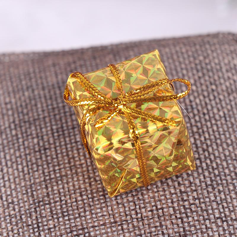 WTEMPO 4 Packs 12PCS/Pack Christmas Decorations 2.5CM Laser Small Gift Bags Christmas Decorations Creative DIY Christmas Tree Decorative Pendants