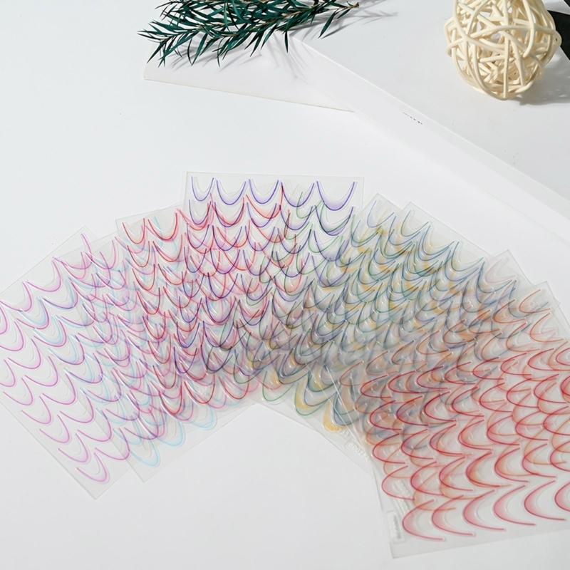12 Sheets Self-Adhesive Nail Decals French Tip Nail Stickers Nails Art Decorations French Line Nails Art Stickers