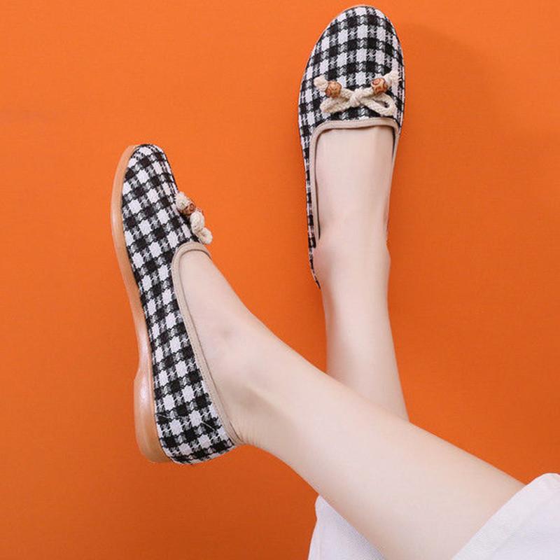 Cresfimix Sapatos Femininas Lady Cute Sweet Light Weight Bow Tie Slip on Flat Loafers for Spring & Summer Women Cute Shoes A498