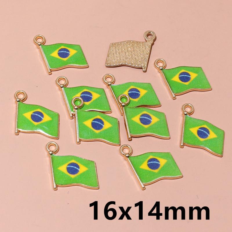 20pcs Enamel Football National Flags of Various Countries Charms Pendant DIY Jewelry Making Accessories for Necklace Earrings