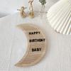 Nachrichtenbrett, modernes, veränderbares, leichtes Holz-Nachrichtenbrett, Mond-Holz-Filz-Buchstabenbrett, Holz-Buchstabenbrett für Kinderzimmer