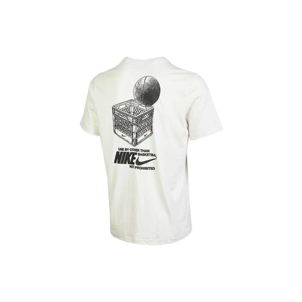 Men s Nike Logo Pattern Printing Round Neck Short Sleeve White T-Shirt DR7638-030 XXL