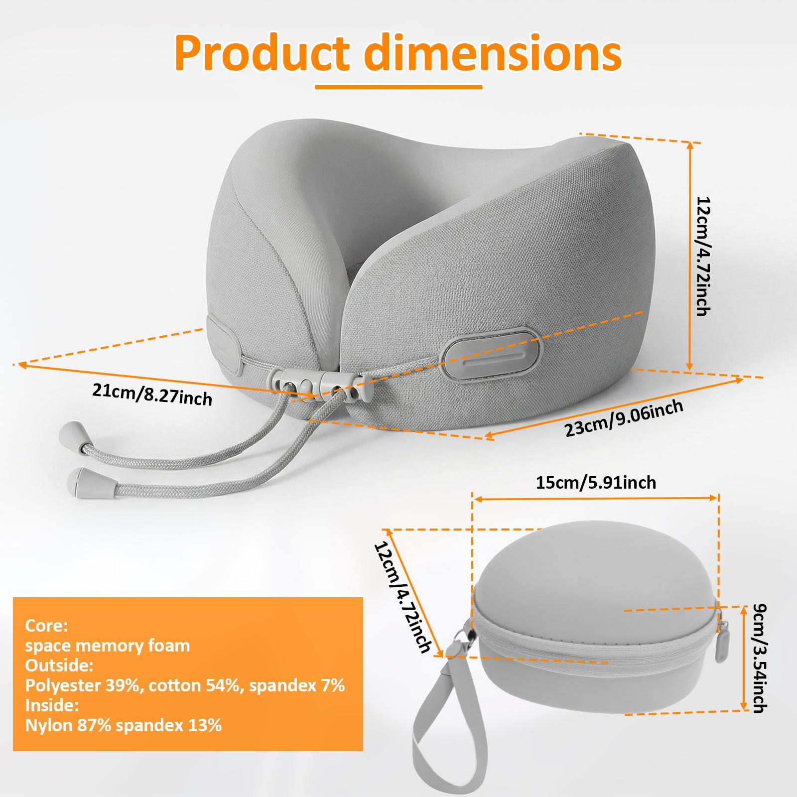 

New Travel Neck Pillow Ergonomic Memory Foam Airplane Neck Pillow with Portable Storage Bag Adjustable Soft Noon Break Pillows