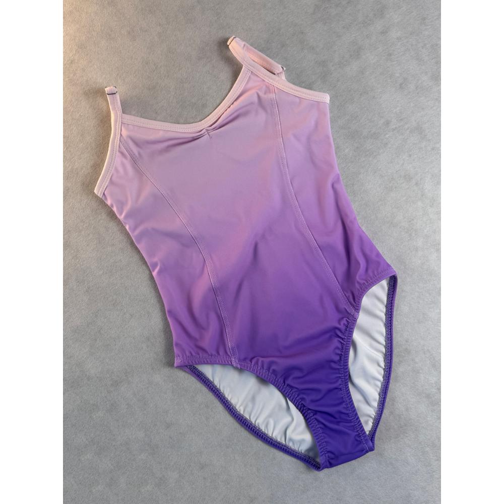 

Gradual change color high elastic sling body suit children s gymnastics suit dance suit ballet body suit la la exercise performance suit 100