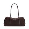 Aidanni Suede Cowhide Boston Bag for Women, 2026 New Style, Large-Capacity Handheld Baguette Bag, Single Shoulder Underarm Bag