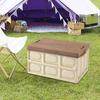 Collapsible Storage Bin Container with Wooden Lid for Indoor Fishing Outdoor