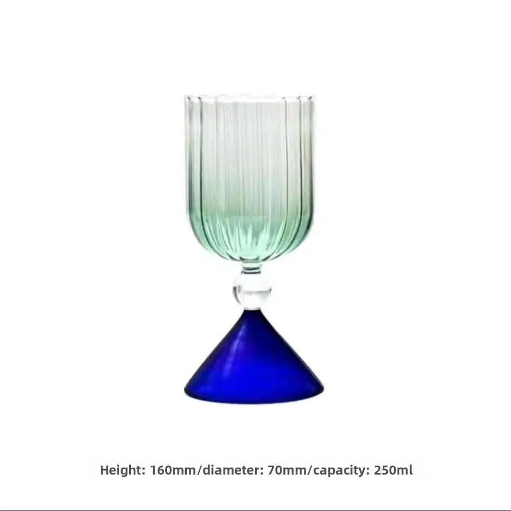 Geometry Glass Gradient Champagne Wine Cup Personality Creative Ice Cream Dessert Pudding Drink Whisky Goblet Bowl