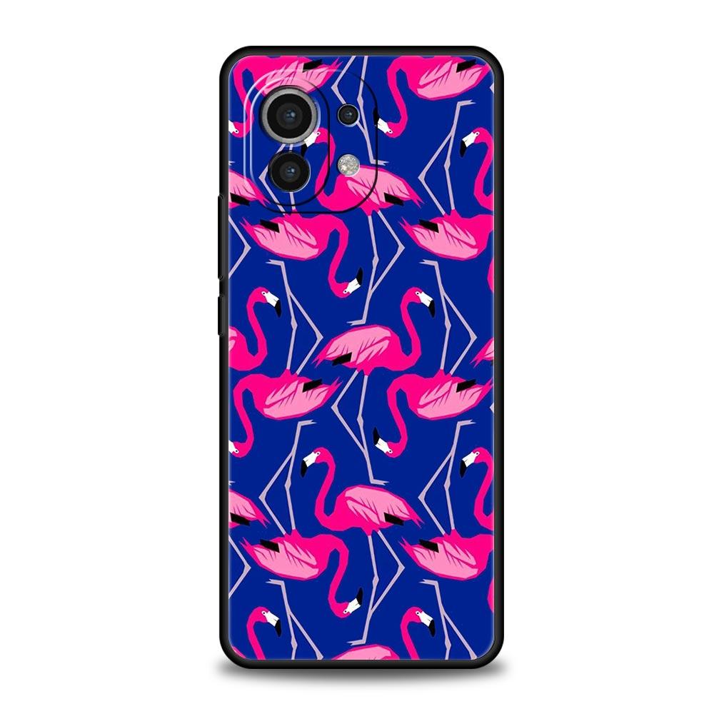 Pink Roter Flamingo Handyhülle Für Xiaomi 13 12 11 Lite 12T 11T 10T 9T Mi Poco X5 M4 M3 X4 X3 Pro F5 F4 F3 GT 5G Schwarze Abdeckung Hülle