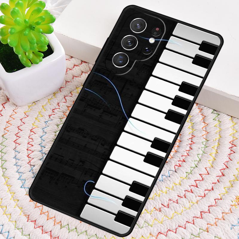 Music Piano Key Silicone Phone Case For Samsung Galaxy note 10 pro S26 S25 S24 S23 S22 S21 Plus S25Ultra Capa Cover