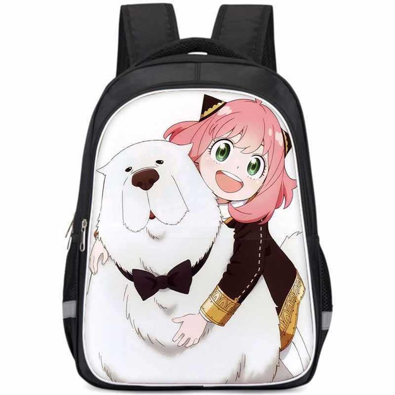 Geräumiger Spy Family Rucksack für Kinder Leichte Oxford-Stoff Schultasche