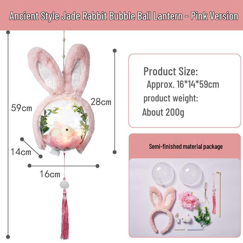 Dragon Boat Festival Jade Rabbit Luminous Lantern DIY Craft Kit for Kids and Parents