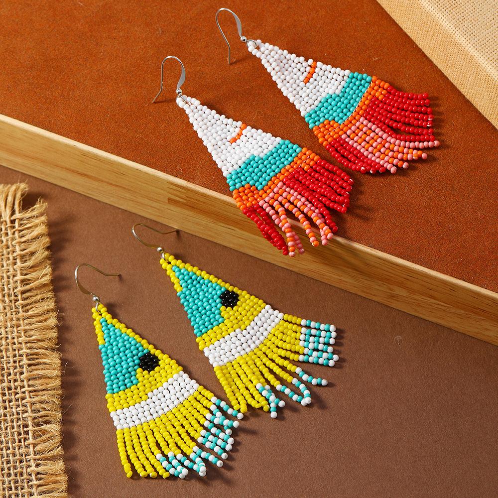 Bohemian Starry Sky Seed Bead Earrings - Fashion Design Seaside Vacation Accessory