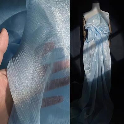 Fließendes Wellenmuster Falten Glitzerndes Netzgewebe Gestreift Hochzeitsdekoration Stoff DIY Nähen Kleidung Designer Atmungsaktive Stoffe